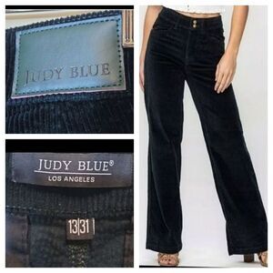 Judy Blue Wide Leg Corduroy Pants Trouser High Rise Emerald Green 13 / 31